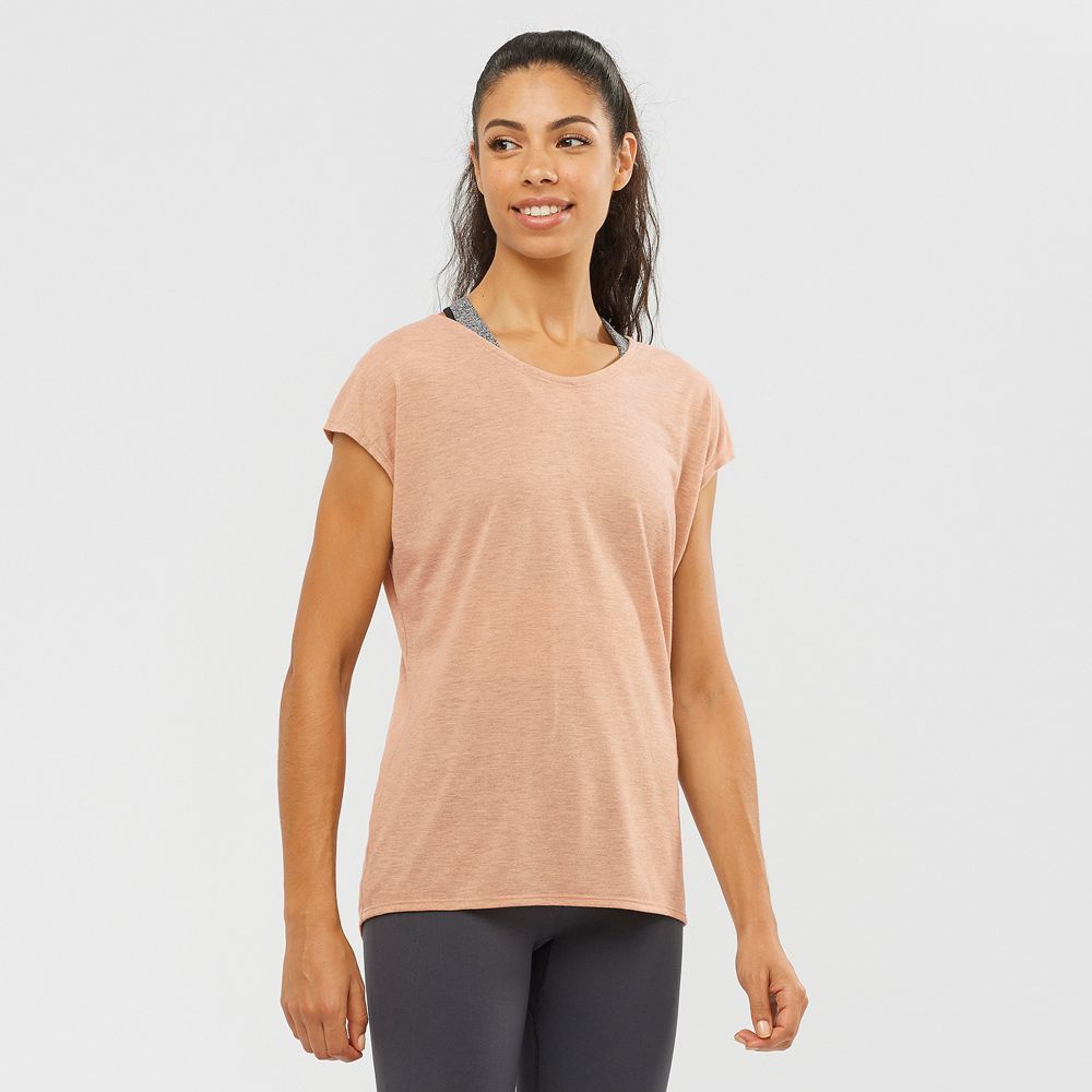 Salomon COMET SHAPED W Camiseta Sin Mangas Mujer - Beige - Colombia (82469-QONZ)